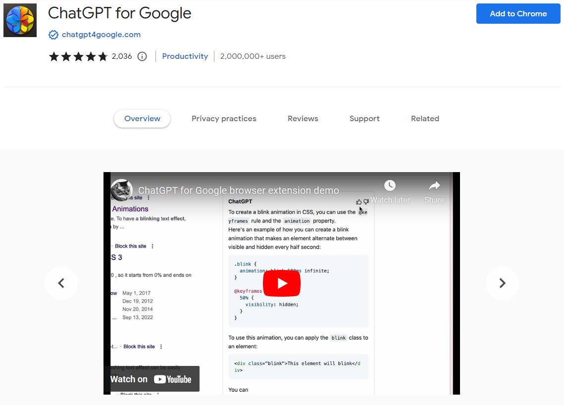 ChatGPT for Google