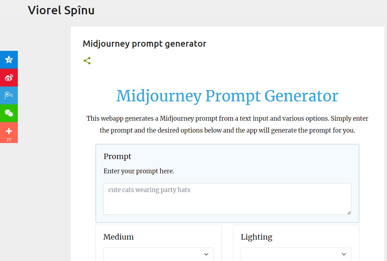 Midjourney Prompt Generator